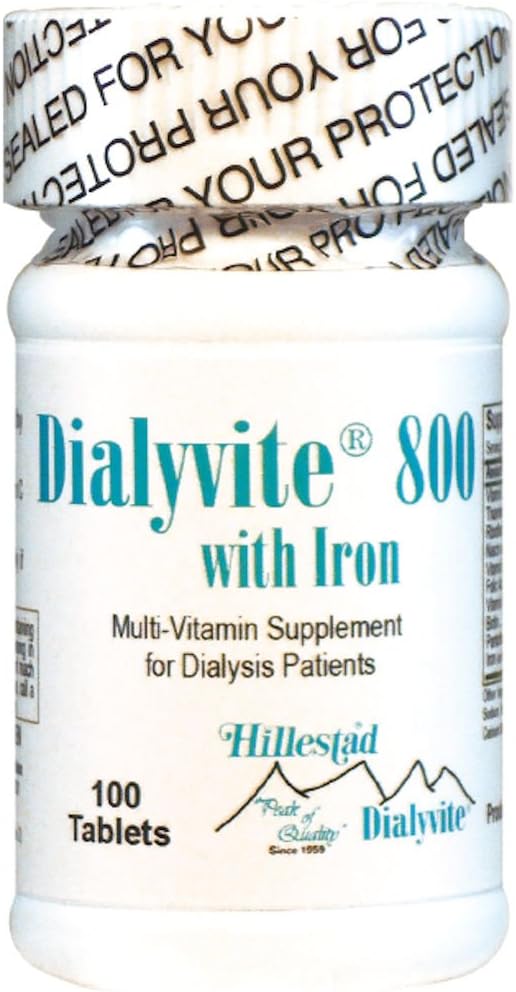 Dialyvit 800 med jern - 100 tabletter