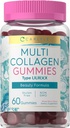 Carlyle Collagen Gummy; 60 Greve og 124; Multi Collagen Complex; 124; Beauty Formel Supplements 124; Blandet Berry Flavor; 124; Non-GMO, Gluten Free