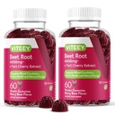 Viteey Beet Root Gummies med Tart Cherry - Beetroot supplement til hjertesundhed, Blodtrykssupport - Vegan, Gluten- Free - 120 Greve