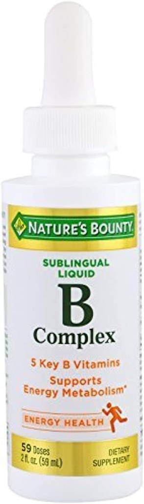 Nature's Bounty B Complex with B12 Sublingual Liquid Fast Acting Dietary Supplement 2 ounce