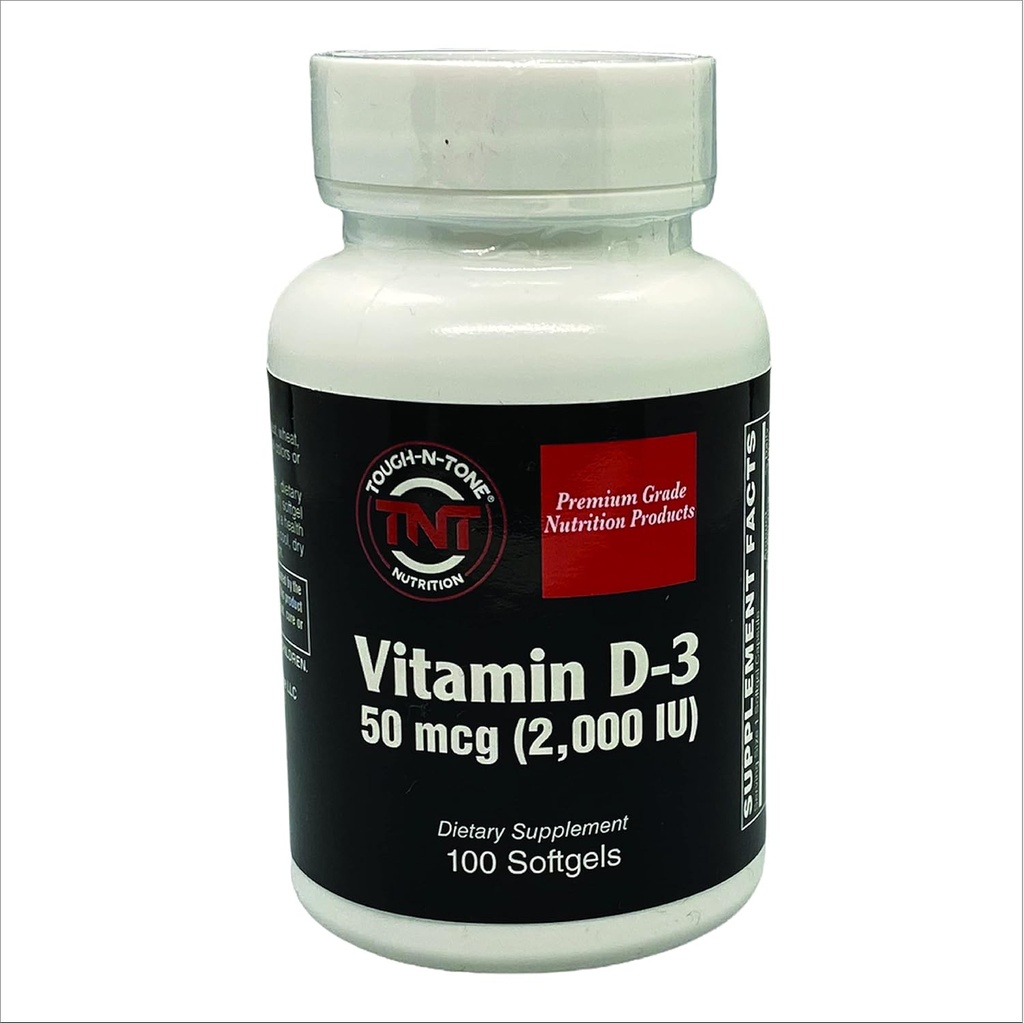 TOUGH- N- TONE Premium Grade D-3, 2.000 IE (cholecalciferol), en højbiotilgængelig form af D-vitamin, i en let at synke Soft Gel.