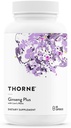 THORNE - Ginseng Plus - Understøtter fokus, kognition, hukommelse & residens til stress * - med koreanske røde Ginseng, Lions Mane & Græsk Mountain Tea - Soy, Gluten & Dairy Free - 60 kapsler