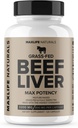 Græs Fed Beef Lever Supplement (Desickeret) 3200mg - 120 Non- GMO Græs Fed Beef Lever Kapsler for kvinder og mænd med vitamin A, B12 for energi, Heme Iron Supplement af MaxLife Naturals, USA Made