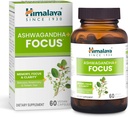 Himalaya Ashwagandha + Focus - Herbal Focus Supplement med B12, Rosemary, Green Tea, og Bacopa Nootropics for Memory and Clarity - Vegan, Non- GMO, Gluten Free, 1690 mg, 60 Caplets