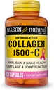MASON NATURAL 1500mg kollagen med C-vitamin, biotin, & Calcium, 40 dages forsyningskapsler, supplement til hår, hud og negle.