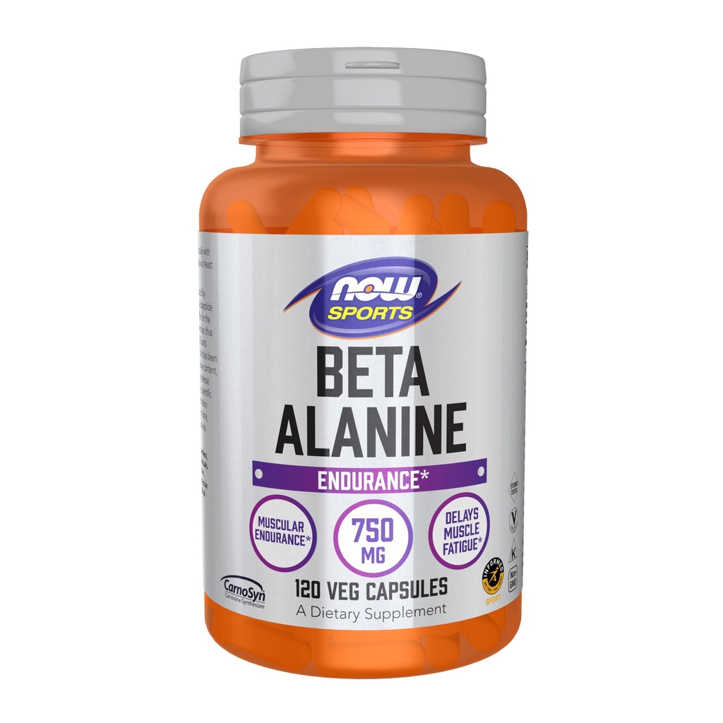 Now Foods Sports Nutrition, Beta- Alanine 750 mg, Delays muskeltræthed *, Endurance *, 120 Veg kapsler
