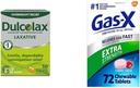Dulcolax Overnight Relief Laxative for Gentle Constipation Relief, Bisacodyl 5 mg tabletter, 50 Count & Gas- X Extra Strength Chewable Gas Relief Tablets with Simeticone 125 mg for Bloating Relief
