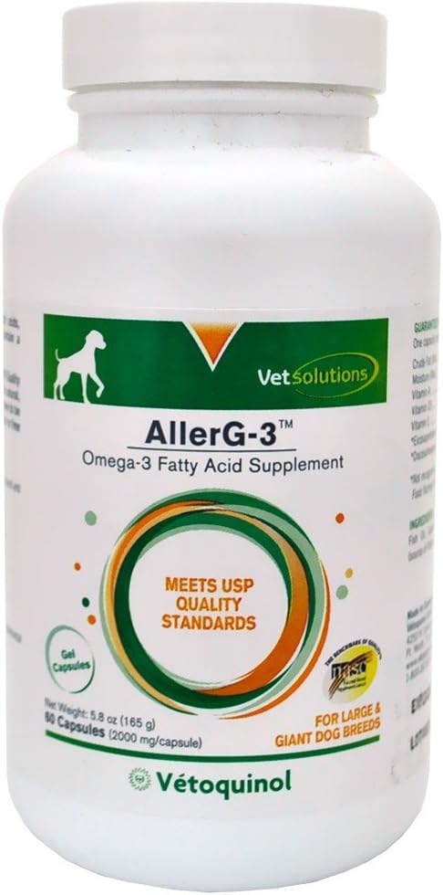 Vetoquinol Care Triglycerid Omega supplement til store gigantiske racer (60 kapsler)