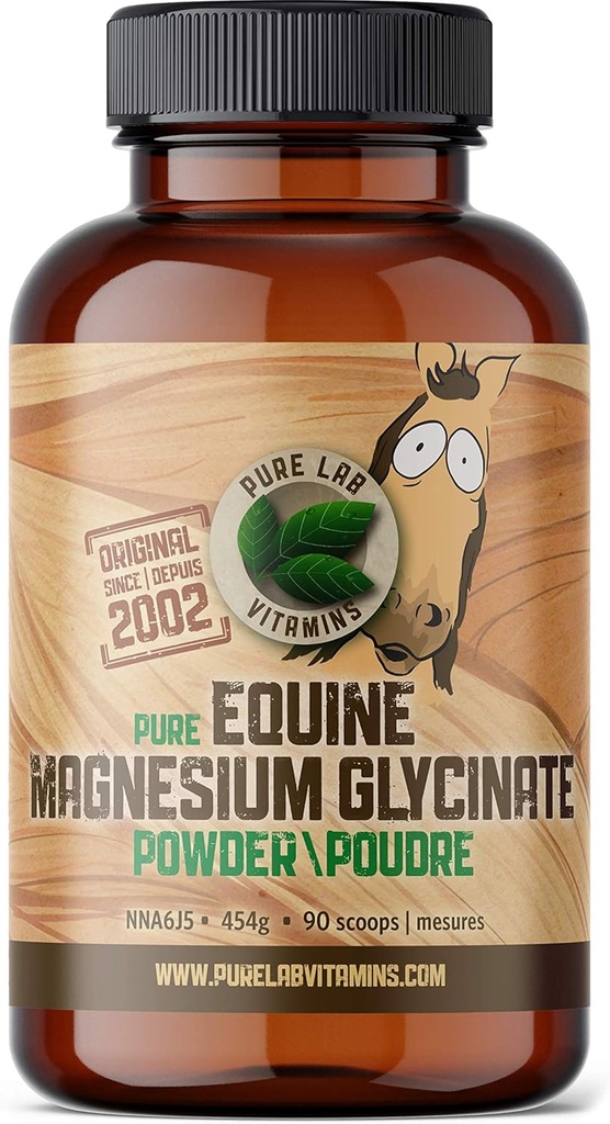 Pure Lab Vitamin Equine Magnesium Glycinate Powder - 454 g Made in Canada