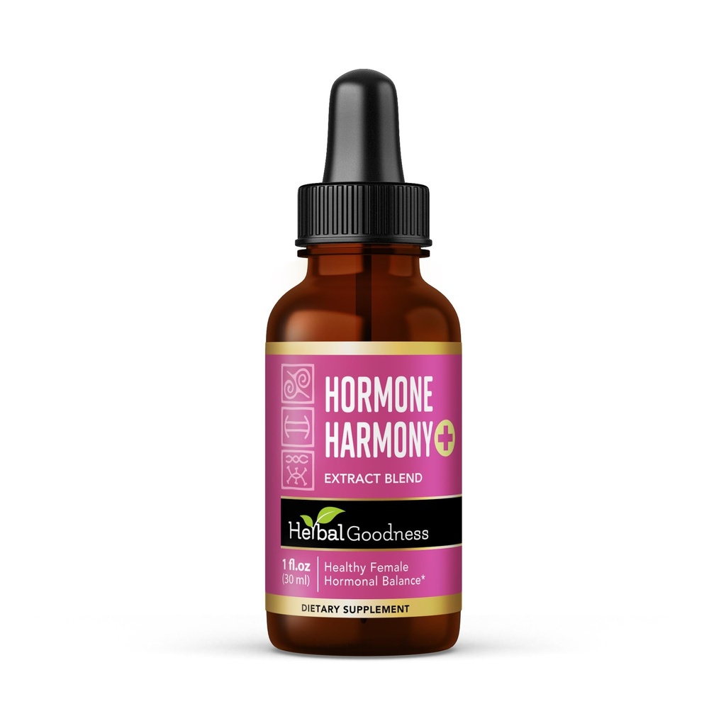Herbal Godhed Hormone Harmony 1oz - Organic Hormone Balance Supplement for kvinder, Beriget med Probiotika, Menopause Relief, Fertilitet support, PMS & Amning Aid