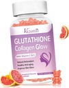 Glutathione Collagen Glow Gummies, Collagen Gummies med vitamin C, E, Glutathione supplement til kvinder, hudpleje, Anti- Aging, Grapefrugt Flavor, 60 Greve