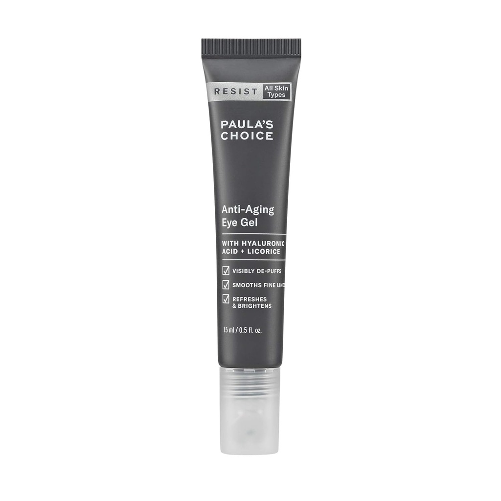 Paula 's Choice RESIST Anti- Aging Eye Gel med Hyaluronsyre, for mørke cirkler, Puffy Eyes, Crow' s Feet, Fine Lines & Wrinkles, 0.5 Ounce