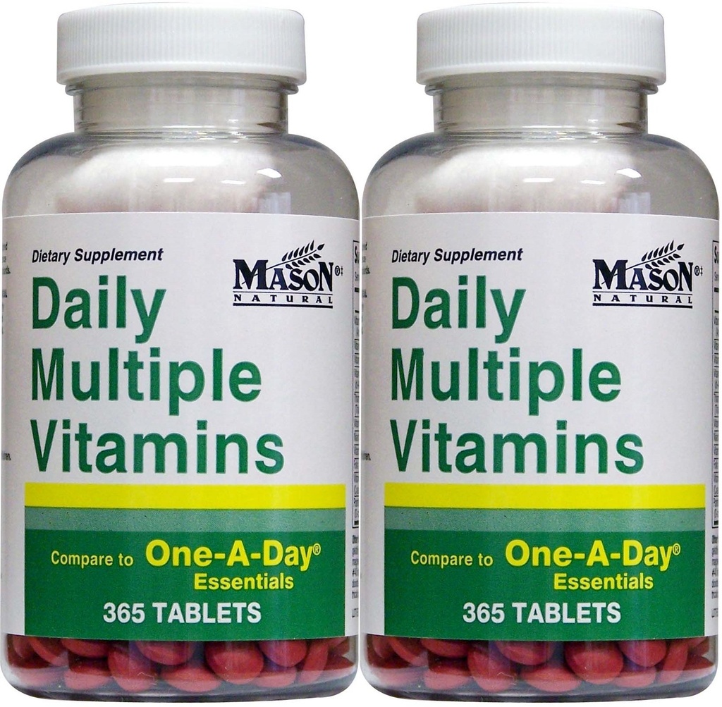 Daily Multiple Vitamin Compare to One A Day Essentials Multivitamin Multimineral Supplement 365 tabletter per flaske pakke med 2 Total 730 tabletter