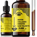 Væske Biotin Collagen Keratin 4fl oz Flydende kosttilskud til kvinder - Omfattende formel hår hud negle Supplement med 10000mcg Collagen 5000 mcg Biotin 5000 mcg Keratin 5000 mcg Saw Palmetto