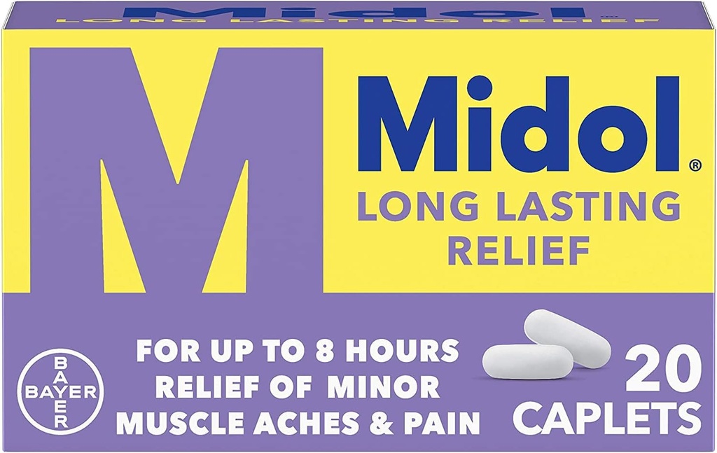 Midol lang levetid Relief - 20 kapsler, pakke med 6