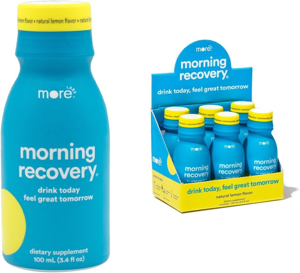 Morning Recovery Electrolyte, Milk Thistle Drink Proprietary Formulering til Hydrate Mens Drikke, Opløselig Væske DHM, Ikke GMO, Vegan, Gluten- Gratis, Original Lemon, Pack af 6