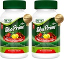 DEVA Tuba Prime Vegan Multivitamin Iron- Free High- Potency Vitamin & Mineral Kosttilskud Antioxidanter, Frugt & Veg Blend, Super Mushrooms, Probiotika, Prebiotika, Frø, Urter 90 Tabs 2 -Pack
