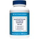 The Vitamin Shoppe Magnesium Citrate 160MG - Muscle Relaxation, Bone Health & Energy Production, Highly Absorbable (300 Capsules)