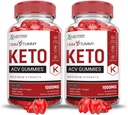 Justified Laboratories (2 Pack Trim Tummy Keto ACV Apple Cider Vinciate Formulated with Pomegranate Beet Juice Powder B12 Vegan Non GMO 120 Gummies