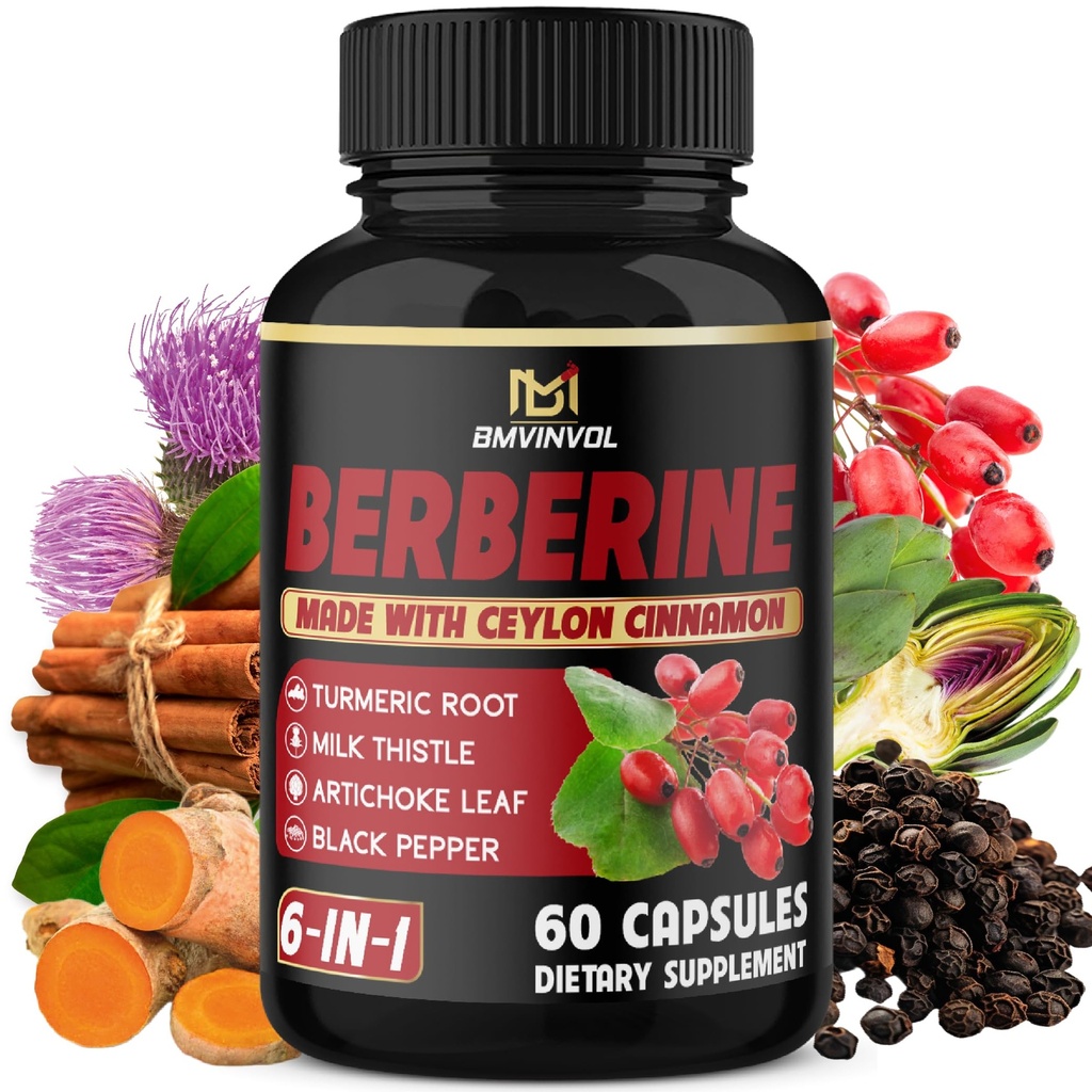 Berberine med Ceylon Cinnamon, Gurkemeje, Milk Thistle, Artichoke, Black Pepper - 60 Greve - Pack of 1