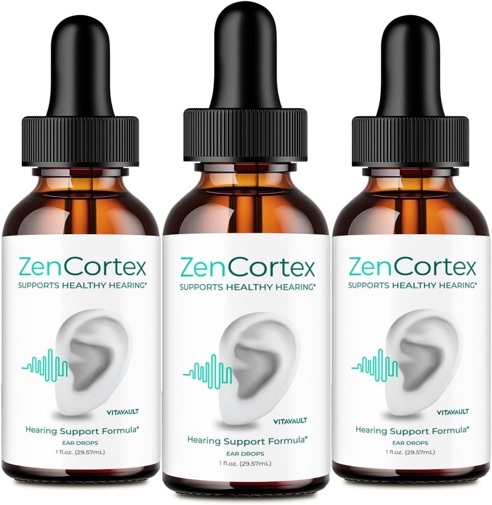 ZenCortex Tinnitus Relief for Ringende Øre Drops, Zen Cortex Tinnitus Supplement ZenCortex Sund Øre Support Supplement - Maksimal styrke Advanced Formel ZenCortex Drops Anmeldelser (3 Pack)