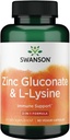 Swanson Zink Gluconate '&' L-Lysin - 2-in-1 Formel 90 Veg Caps