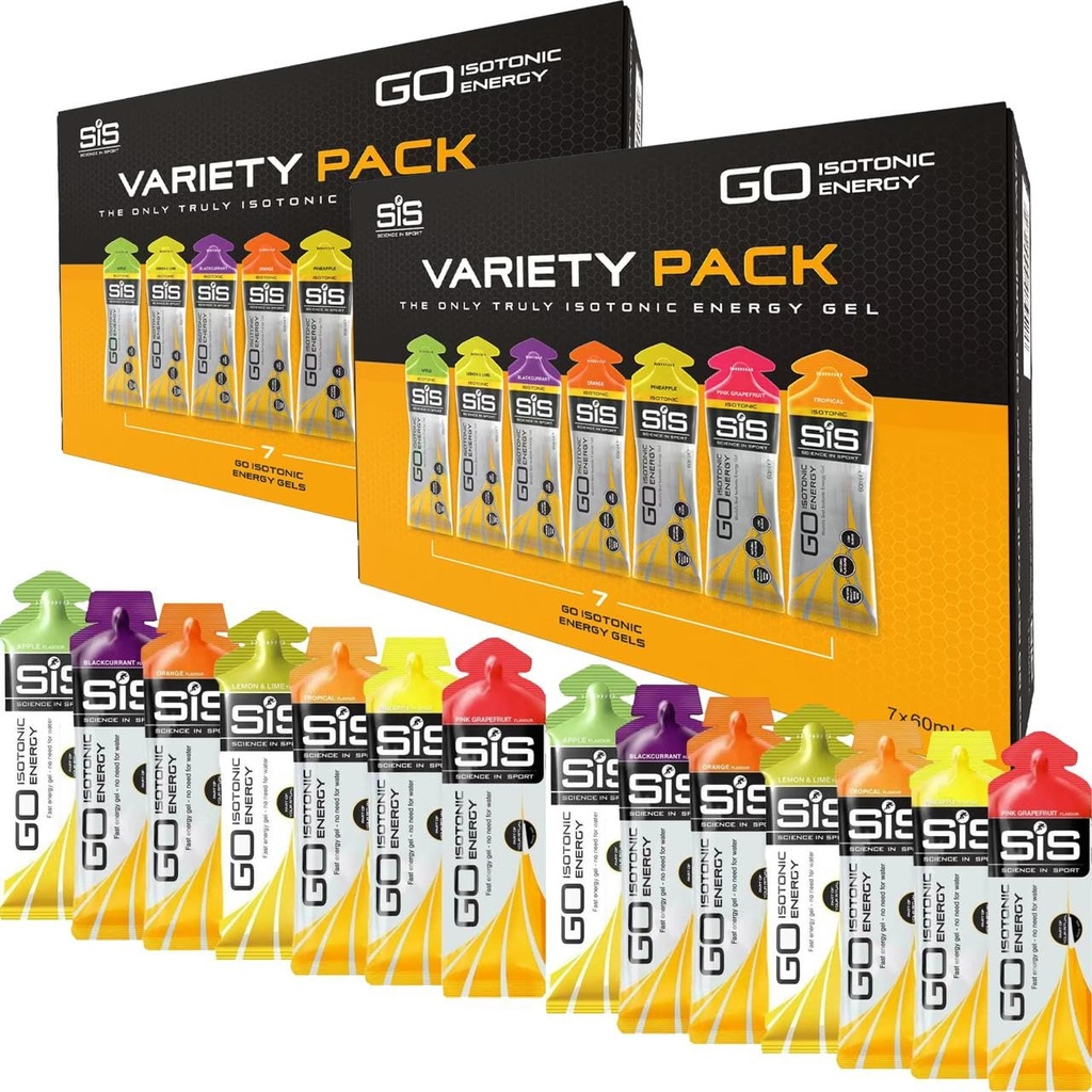 SiS Science In Sport Running Energy Gels, Fuld af Electrolytes, Good For Hydration, Flavor Variety Pack, Vegan, Gluten & Dairy Free, 14 x 60ml, Orange