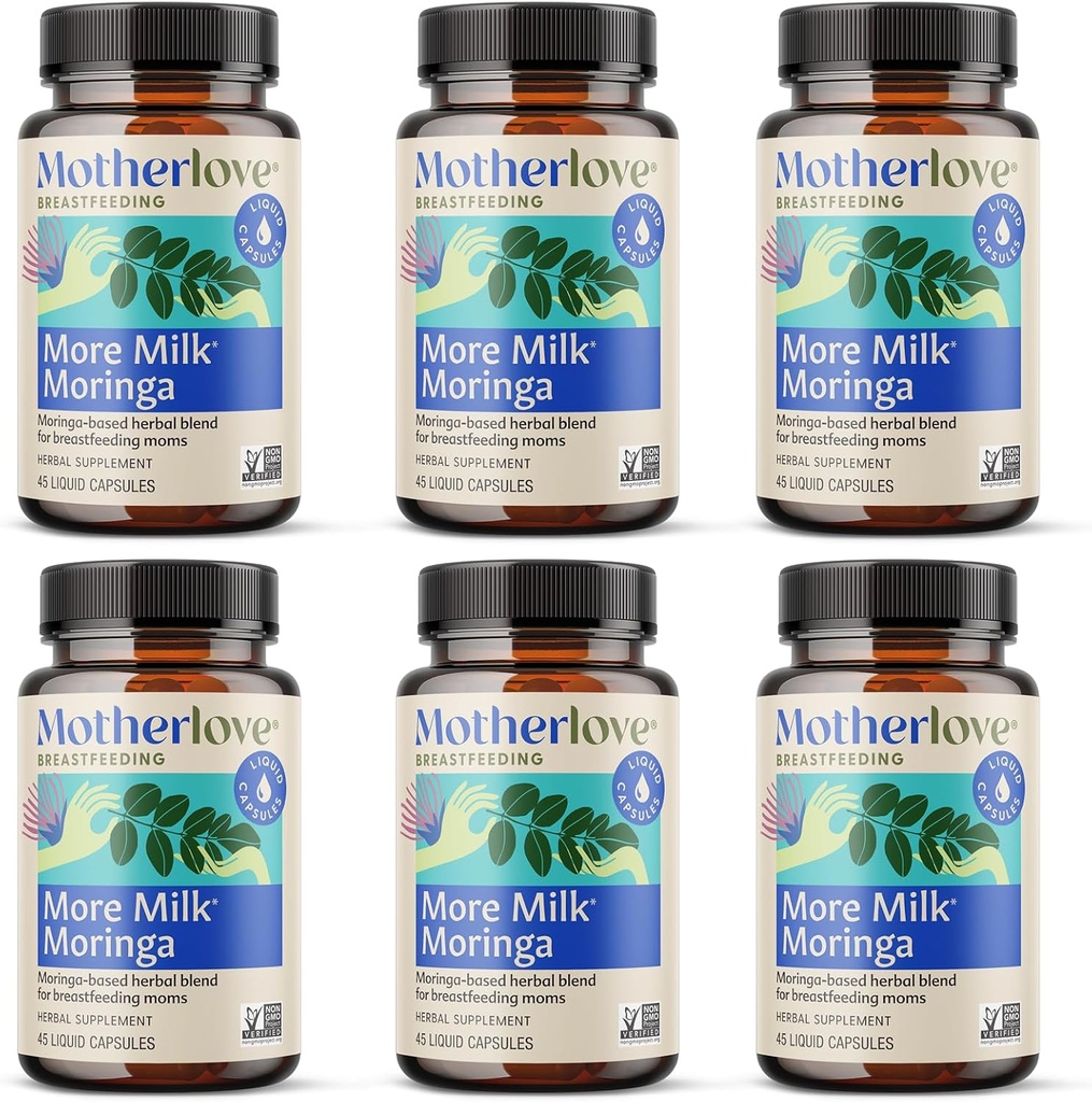 Motherlove More Milk Moringa (270 Liquid caps) Moringabaseret Amning supplement til støtte Breast Milk Supply - Ikke-GMO, Økologiske urter, Vegan, Kosher