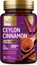 Ceylon Cinnamon Capsules 1800mg - Certificeret økologisk kanel, Flasket i USA, og Pure Extra Strength Cylon Cinnamon Supplement, Antioxidant Pills, Non-GMO & Gluten Free, Sugar Free - 60 Kapsler