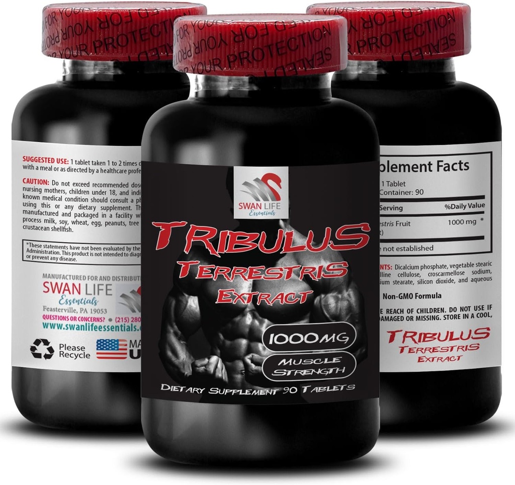 Stamina Support Formula - TRIBULUS TERRESTRIS EXTRACT - Power Recharge, Power Support Blend, Physical Boost, Plant-Powered Energy, Body Support Formula, Strength and Power, Active Strength 1Bot 90Tab