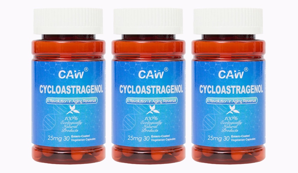 CAW Hypersorption Cycloastagenol • 124; Telomere Support Anti- Aging • 124; Cell Health ImmunoBooster • 124; 25Mg • 30Enteroovertrukne kapsler • Flasker