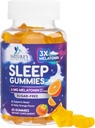 Melatonin sovegummi sukkerfri - 6 mg melatonin sovegummi til voksne, ekstra styrke sovegummi kosttilskud, lejlighedsvis sovegummi supporttillæg, 6 mg Gomitas para Dormir - 60 Greve