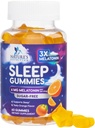 Melatonin sovegummi sukkerfri - 6 mg melatonin sovegummi til voksne, ekstra styrke sovegummi kosttilskud, lejlighedsvis sovegummi supporttillæg, 6 mg Gomitas para Dormir - 60 Greve