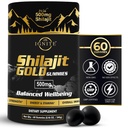 Pure Himalayan Shilajit Gummies - 75% + Fulvic Acid, høj potens Gold Grade - Blend for energi, Vitality & immunsupport, Rejser - Venlig, Tamarind Flavor - 60 Gummies