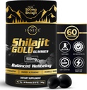 Pure Himalayan Shilajit Gummies - 75% + Fulvic Acid, høj potens Gold Grade - Blend for energi, Vitality & immunsupport, Rejser - Venlig, Tamarind Flavor - 60 Gummies