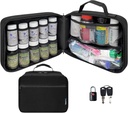 Stor polstret pilleflaske Organizer, Medicine Bag, Case, Carrier for Medicin, Vitaminer, og Medicinske forsyninger - Rejse Medicin Organizer og Home Storage Med Bag - Sort (med TSA Lock)