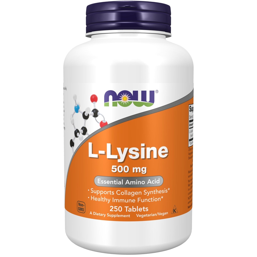 NU Kosttilskud, L- Lysin (L- Lysin Hydrochlorid) 500 mg, Aminosyre, 250 tabletter