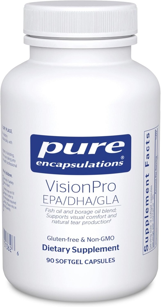 Ren indkapsling VisionPro EPA / DHA / GLA Note 124; Understøtter naturlig tåre produktion og tilbageholdelse af øje fugt *