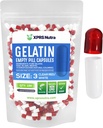 XPRS Nutra Størrelse 3 Tomme kapsler - 100 Tomme Gelatine kapsler - Piller gør det - Pure Bovin Pill Gel Caps Fyldelig til Do- It- Yourself vitaminer og kosttilskud (Clear Red / White)