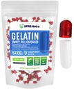 XPRS Nutra Størrelse 3 Tomme kapsler - 100 Tomme Gelatine kapsler - Piller gør det - Pure Bovin Pill Gel Caps Fyldelig til Do- It- Yourself vitaminer og kosttilskud (Clear Red / White)