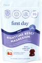 Første dag Mænds Nighttime Reset Calming Magnesium Gummies - Sleep Aid Understøtter Fredelig Hvile, Balanceret Mood & Energi - tillæg med Magnesium Citrate, L-Theanine & No Melatonin - 30-Day Supply