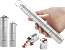 Zam- Zam Daily Pill Organiser D124; Transportable 7 Dag Pill Organizer D124; Stor Kapacitet Rejse Pill Container D124; Praktisk Ugentlig Pill Box til Medicin Management D124; Rejse Pill Organizer med Labels (Aluminium)