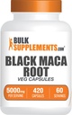 BulkSupplements.com Black Maca Root Capsules - Black Maca Supplement, Black Maca Root 5000mg, Black Maca Capsules - Gluten Free, 7 Kapsler per Serving 420 Veg Capsules (pakke med 1)