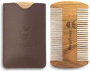 Striking Viking Sandalwood Beard Comb & Case - Pocket- Sized Grooming Tool med Fine & Gross Tænder, Perfekt til brug med Balms & Olies