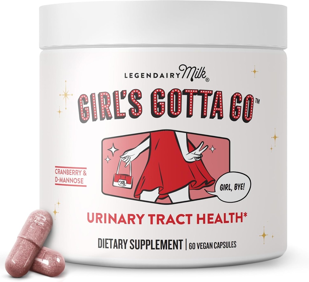 Legendairy Milk Girl 's Gotta Go ™ - UTI Support - Urinary Tract Health for Women - UTI Relief for Women with Sugar- Free Cranberry and D- Mannose, 30 Serveringer
