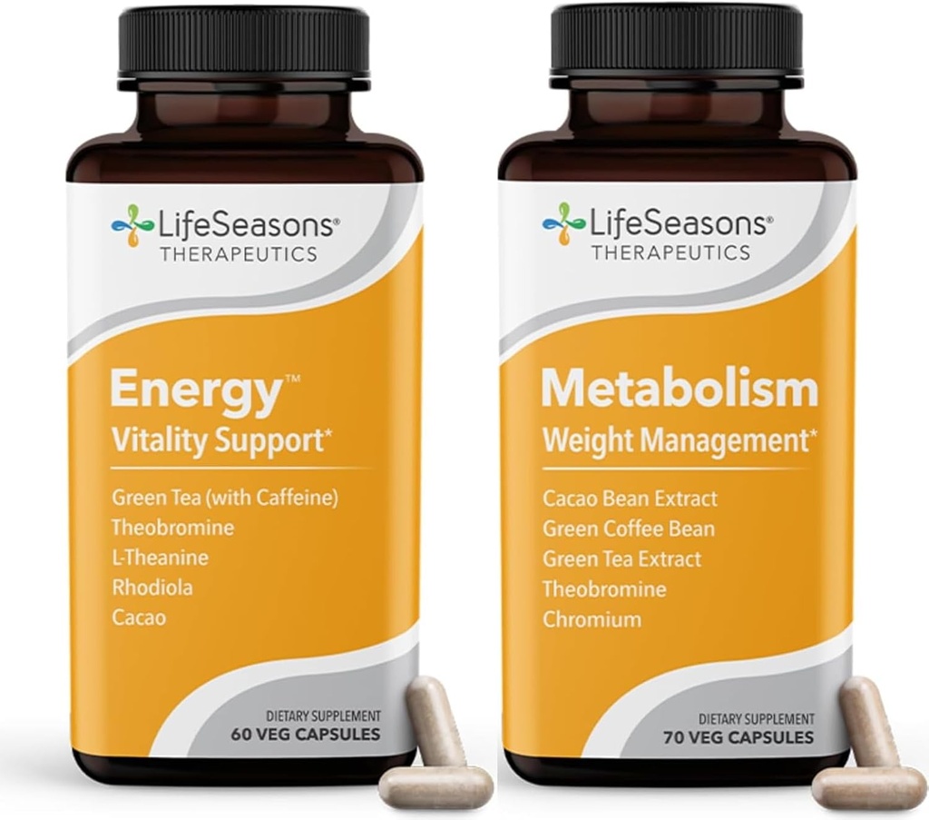 Metabolism Weight Control & Energy Boosting Supplement - Natural Appetite Suppressant - Curbs Cravings - Green Tea, Coffee Bean, Chromium, Cacao & Theobromine - 130 Capsules