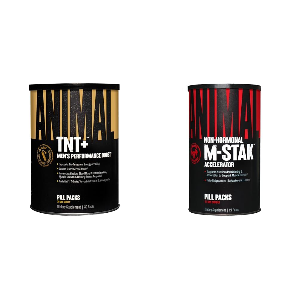Animal TNT + Test Booster & M- Stak muskeltræning stak for mænd - 21 Greve