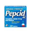 Pepcid AC Original Strength Heartburn Relief Tablets, OTC Medicine Prevents & Relieves Heartburn & Acid Reflux På grund af syrefordøjelsesbesvær, 10mg Famotidinsyre Reducer, Fastvirkende, 30 ct
