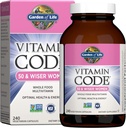 Livets multivitamin til kvinder 50 & Over, Vitamin Code Kvinder 50 & Wiser Multi - 240 kapsler med vitaminer A, B, C, D3, E & K, CoQ10, Probiotika & enzymer