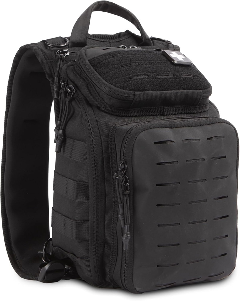 Min Medic Recon PRO - HSA FSA førstehjælpskasse - 250 + førstehjælp og overlevelse Essentials, forsyninger, & skal have IFAK til hjem, bil, kontor eller forretning - sort